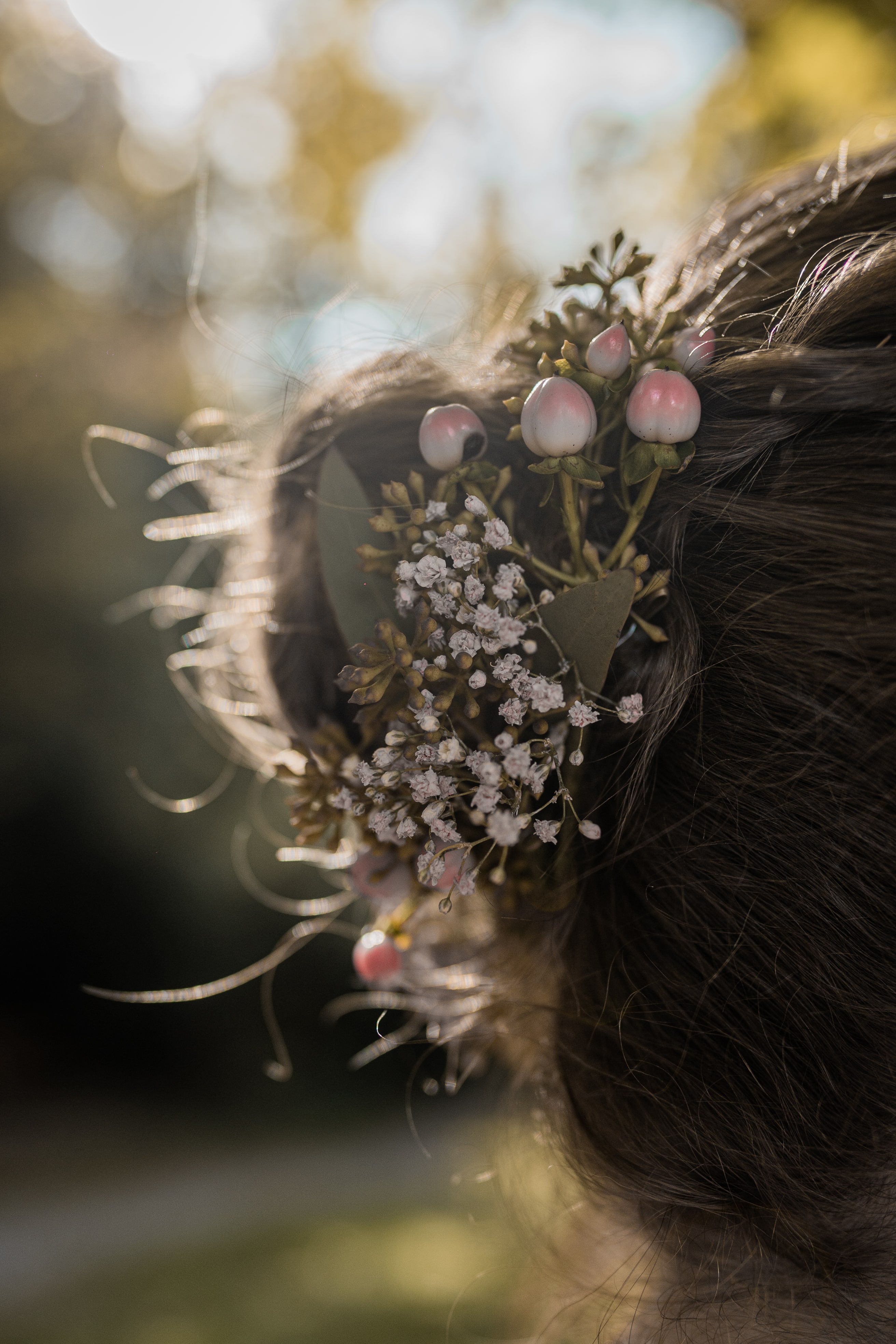 Close up Haardekoration Braut